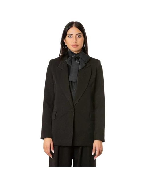 ACTUALEE Jassen ,Zwart ,Leer Giacca Con Strass in het Black