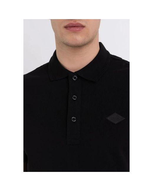 Replay Kurzarm polo shirt baumwolle kollektion in Black für Herren