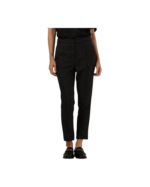 Aaiko Broeken ,Zwart ,Polyester Pinstripe Broek in het Black