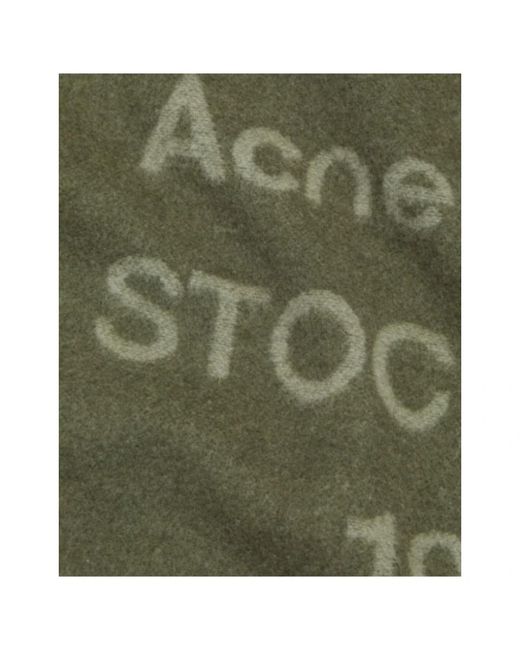 Acne Green Logo Scarf
