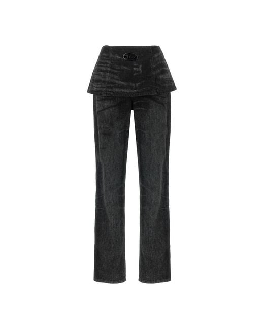 Straight Jeans DIESEL en coloris Black