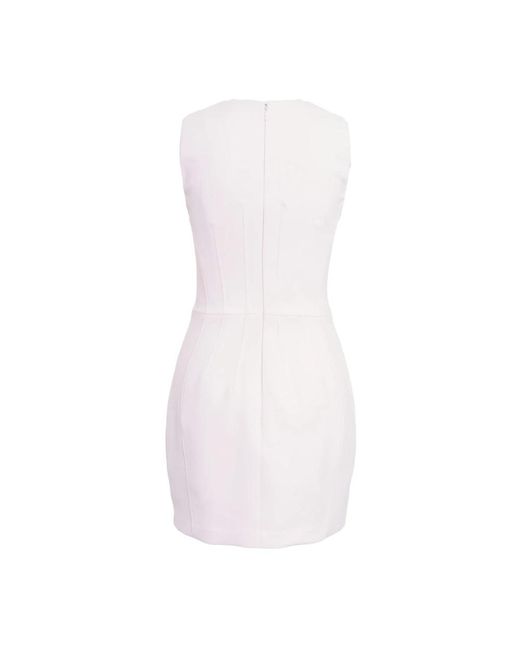 Elisabetta Franchi White Rosa ärmelloses minikleid mit metallischen details