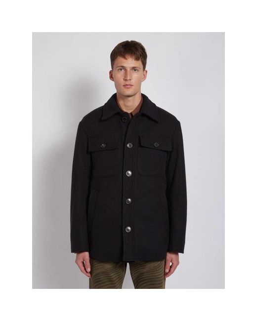 Dries Van Noten Jassen ,Zwart ,Wol Zwarte Wol Valko Jas in het Black voor heren