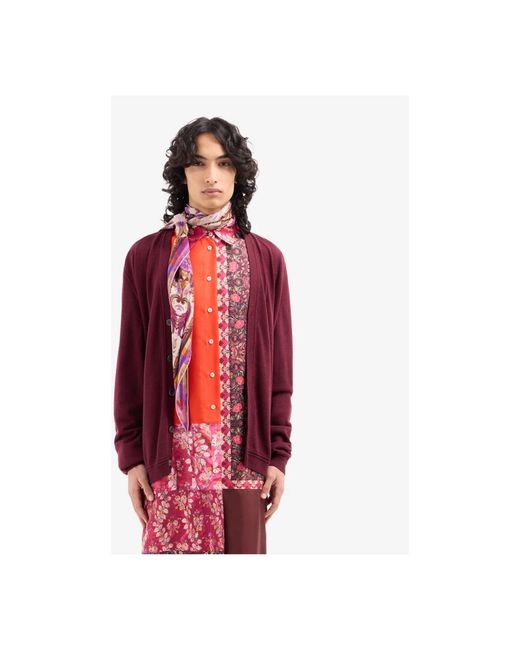 Pierre Louis Mascia Red Silk Scarves for men