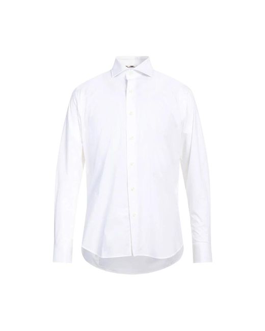 Aquascutum Baumwollhemd mit gesticktem logo in White für Herren