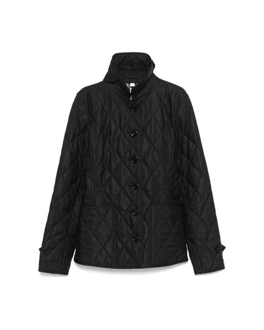 Burberry Black Schwarze Geknöpfte Jacke Mit Taschen