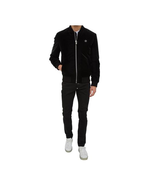 Philipp Plein Black Bomber Jackets for men