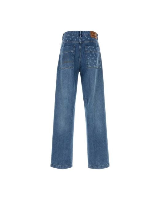 MARINE SERRE Blue Wide Jeans for men