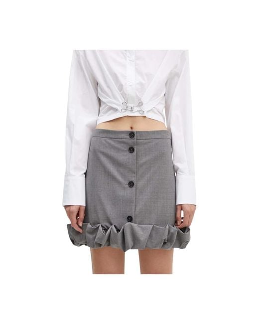 MSGM Rokken ,Grijs ,Wol Wool Mini Skirt in het Gray