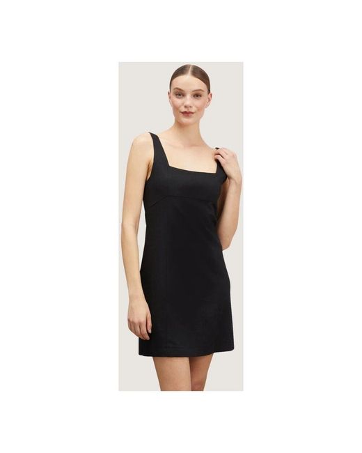 mötivi Black Leinen und viskose minikleid