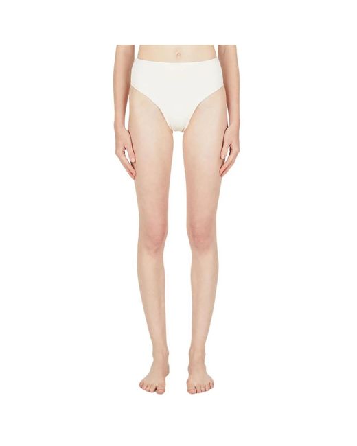 Ziah White Retro high waist bikini bottoms