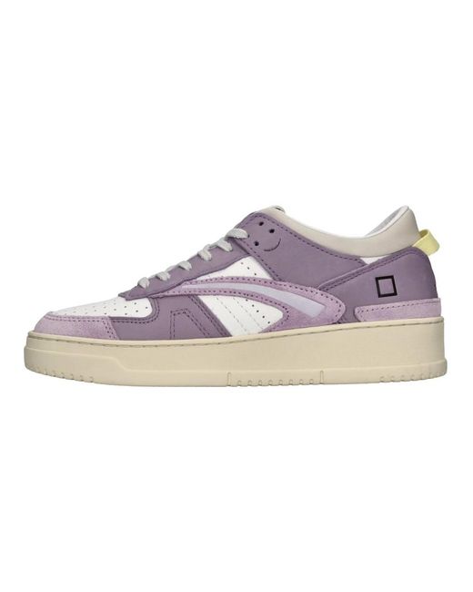 Date Schoenen ,Paars ,Leer Torneo Bicolorbianco-Viola Sneakers in het Purple voor heren