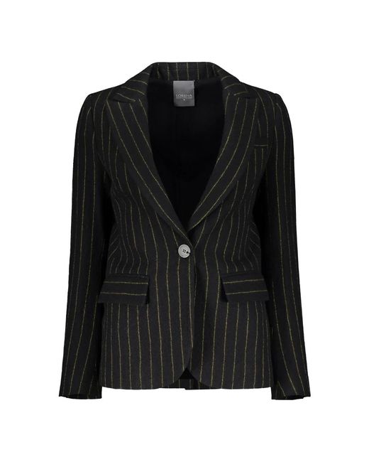 Lorena Antoniazzi Zijdenmix Blazer Met Reverskraag in het Black