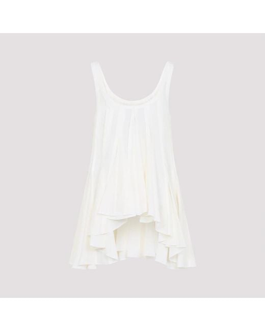Carven White Sleeveless Tops