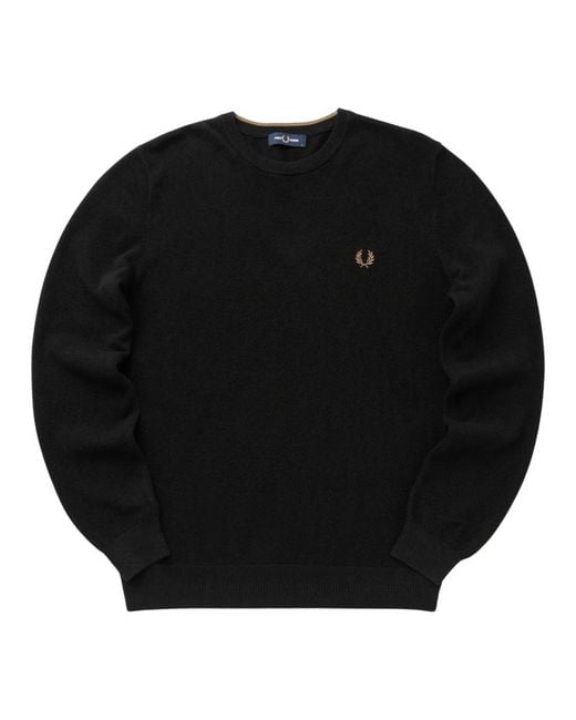 Fred Perry Black Round-Neck Knitwear for men