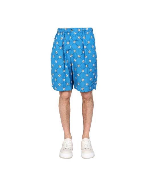 Marni Badmode ,Blauw ,Satijn Gram Bermuda Zwemshorts in het Blue voor heren