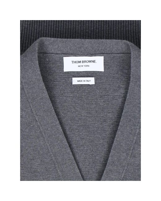 Thom Browne Graue cardigan pullover in Gray für Herren