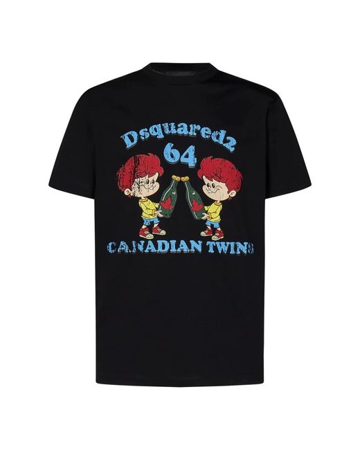 DSquared² Black Cool Fit Teecotton T-Shirt for men