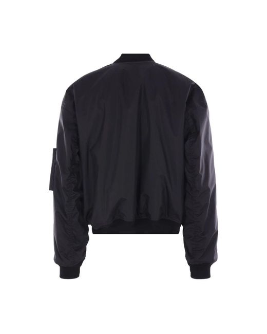 Balenciaga Jassen ,Zwart ,Nylon Zwarte Nylon Bomberjack Jas in het Blue voor heren