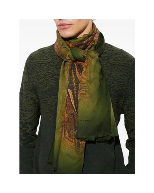 Etro Green Winter Scarves for men