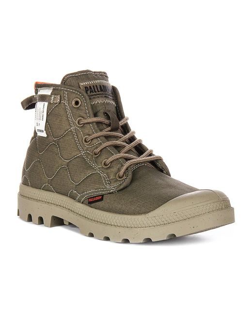 Palladium Green Lace-Up Boots for men