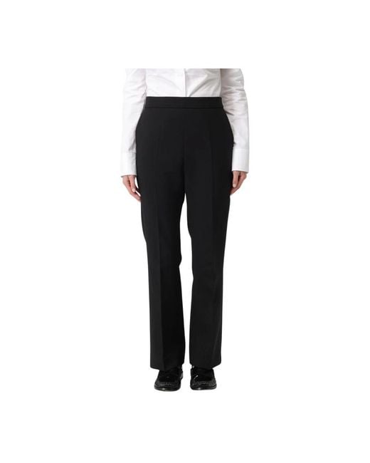 Max Mara Black Hose Mit Geradem Bein, Hohem Bund Und Bügelfaltendetail