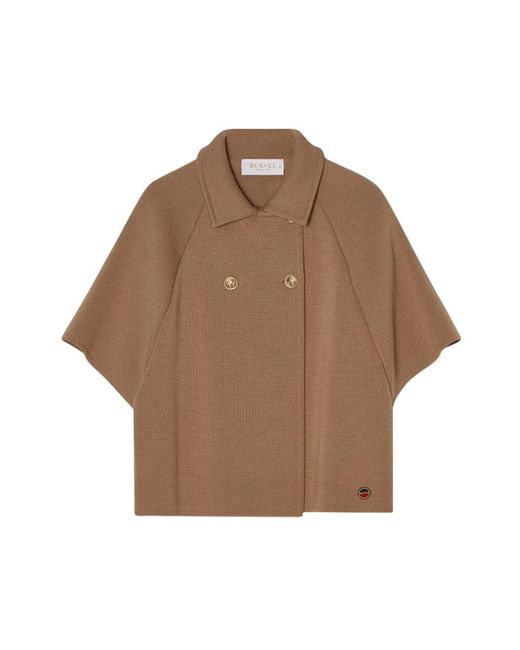 BUSNEL Truien & Vesten ,Bruin ,Wol Gertrude Cape in het Brown
