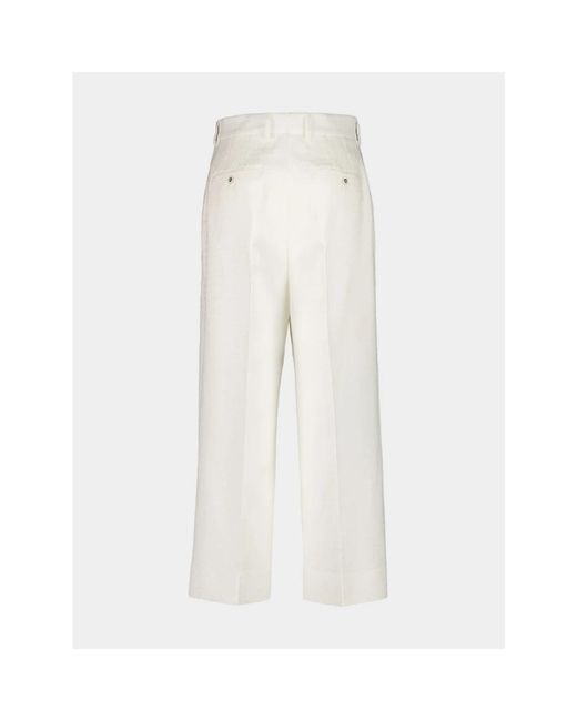 Dolce & Gabbana White Wide Trousers