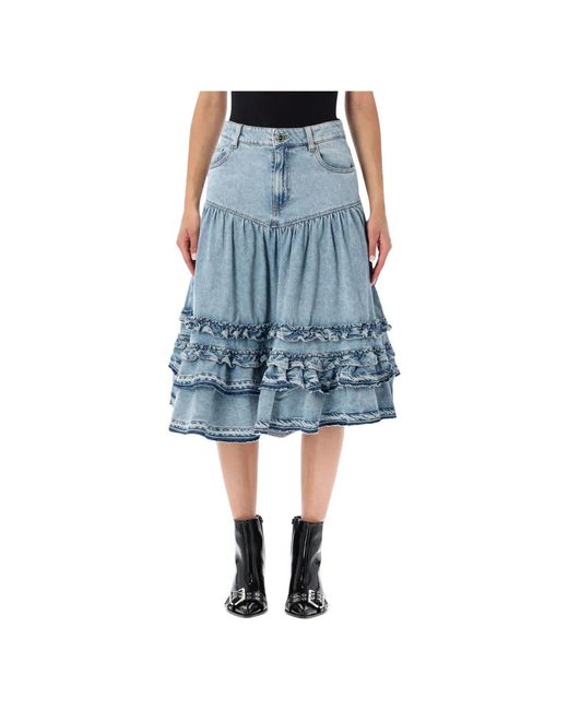Ganni Blue Denim Skirts