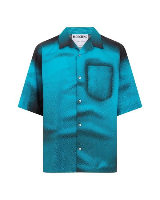 Moschino Blue Short Sleeve Shirts for men