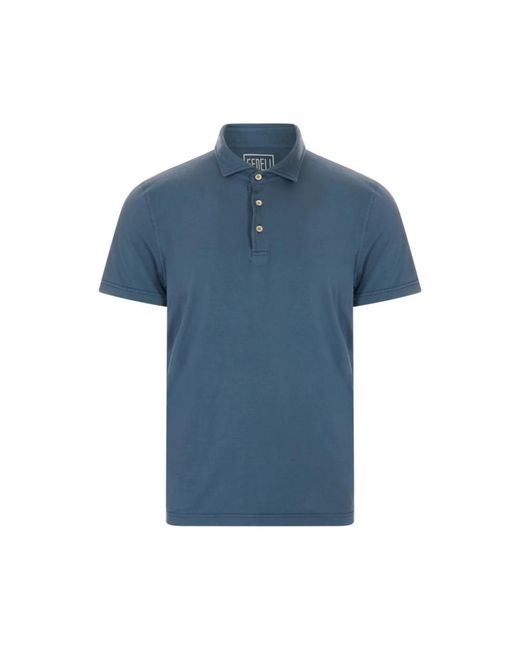 Fedeli Blue Polo Shirts for men