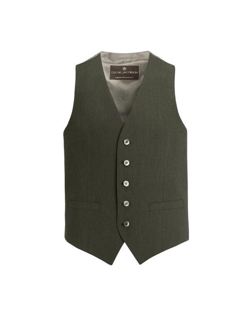 Oscar Jacobson Green Waistcoats for men