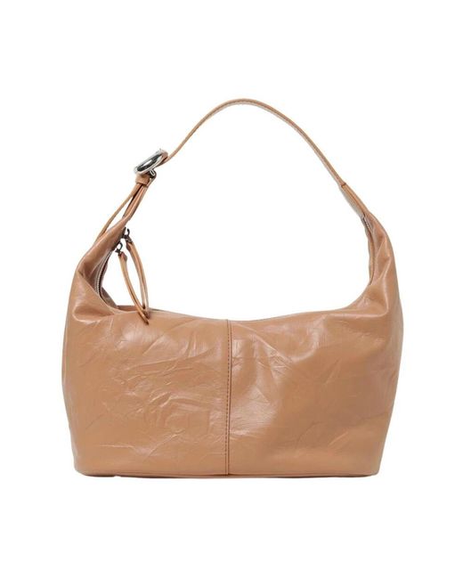 Coccinelle Brown Schwarze Leder-Schultertasche