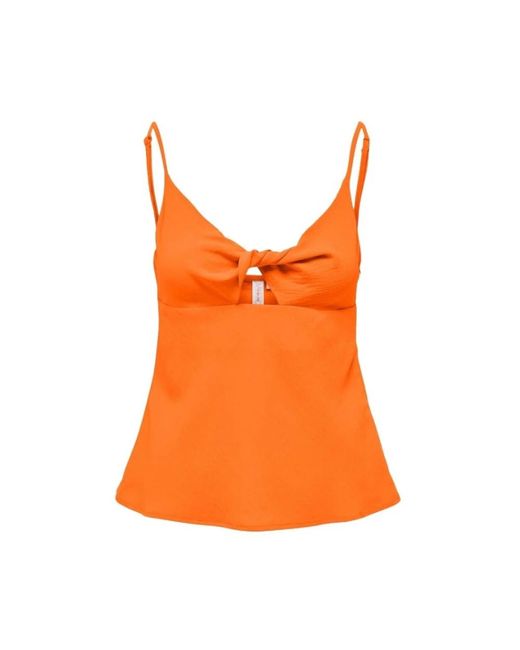 ONLY Orange Sleeveless Tops