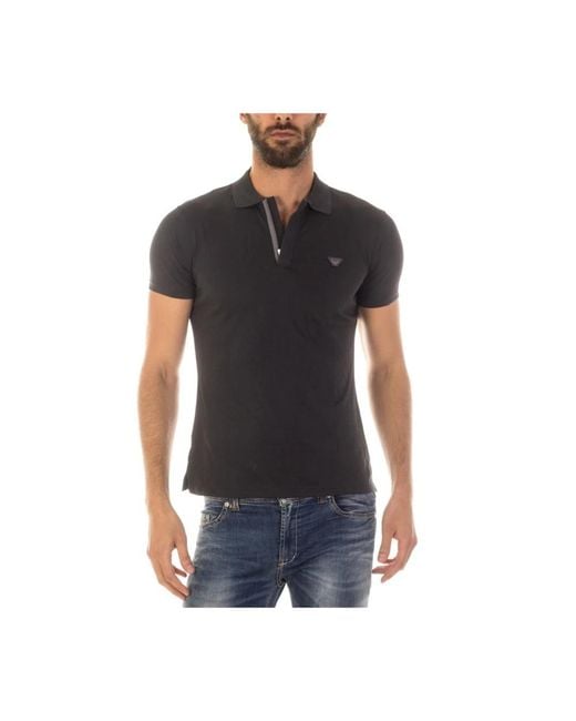 Armani Jeans Black Polo Shirts for men