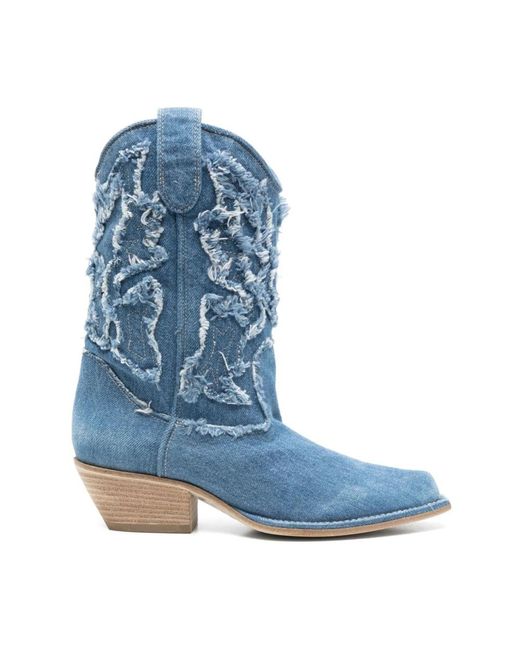 Vic Matié Blue Cowboy & Biker Boots