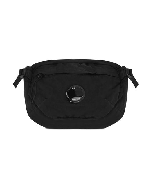 C P Company Black Belt Bags for men