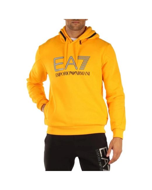 EA7 Yellow Hoodies for men