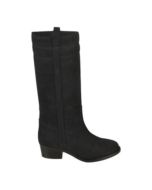 Fay Black High Boots
