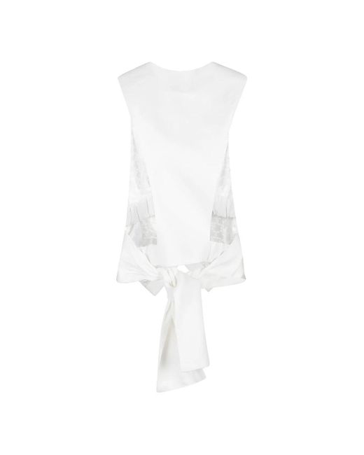 Elisabetta Franchi White Leinenmischung Gabardine Weste