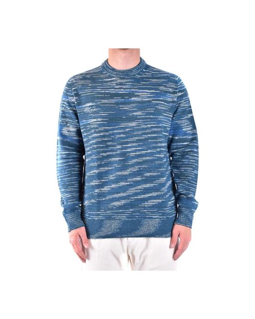 Missoni Blue Round-Neck Knitwear for men