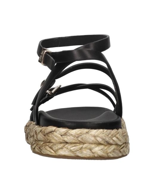Emanuélle Vee Black Flat Sandals