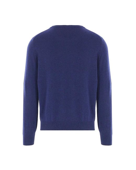 Brunello Cucinelli Blue Round-Neck Knitwear for men
