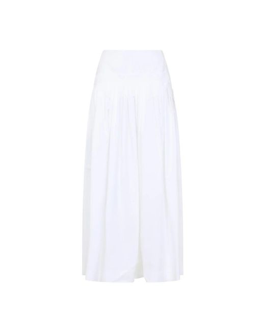 Lanvin Rokken ,Wit ,Katoen Basque Midi Rok in het White