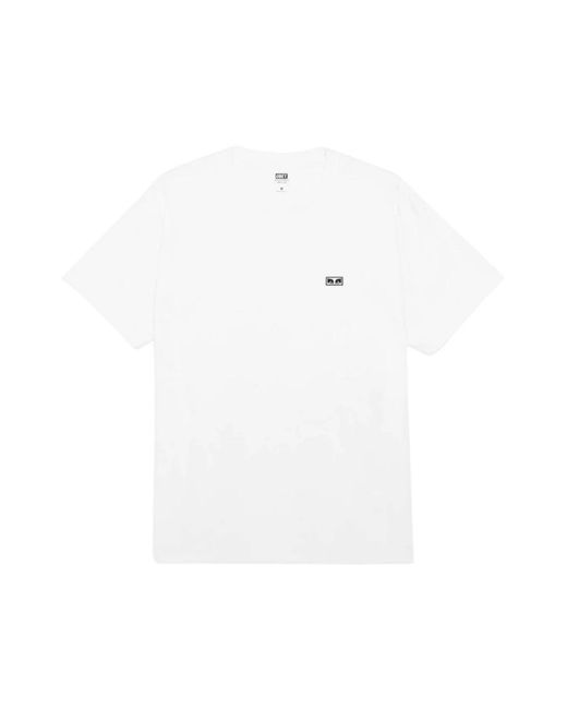Obey Tops ,Wit ,Katoen Eyes 3 Tee Wit T-Shirt in het White voor heren