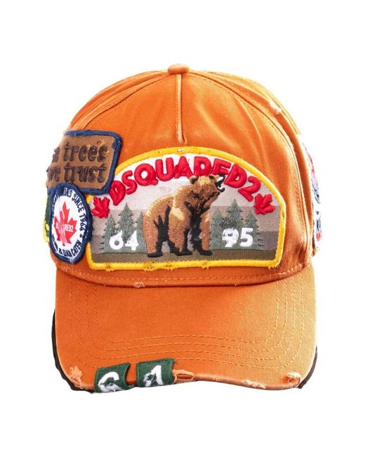 DSquared² Orange Caps for men