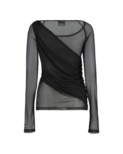 Long Sleeve Tops Versace Jeans Couture en coloris Black