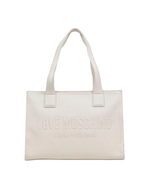Love Moschino White Shopping Bags