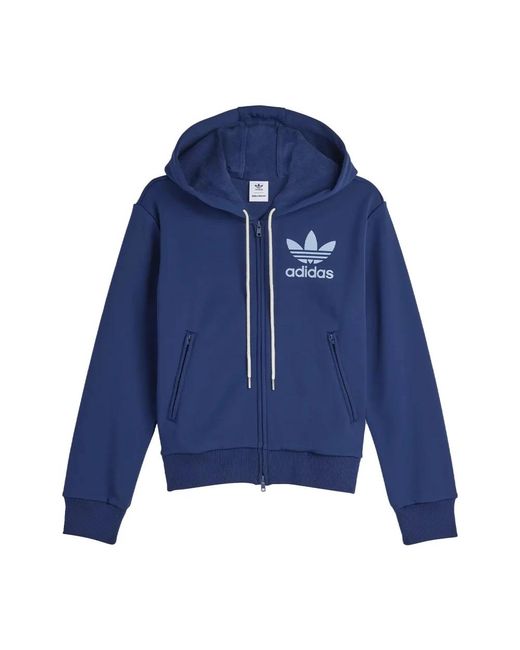 Adidas Fitness ,Blauw ,Polyester Track Hoodie Collegiate Elegant Design in het Blue voor heren