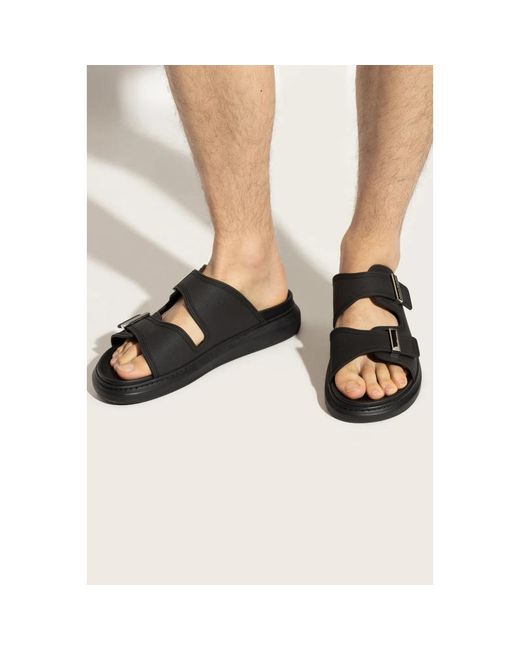McQueen Black Sliders for men